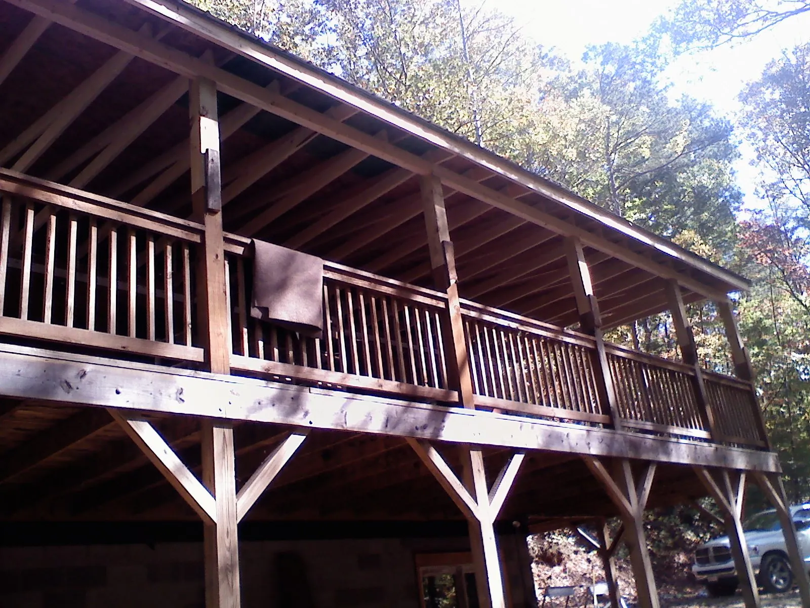 Timber framing under a new elevated porch and deck — Roof Leak Repair in Cedaredge by Roofing Brothers